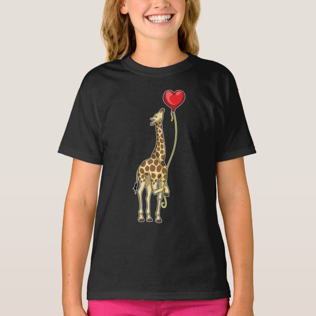 Giraffe Heart Balloon T-Shirt (Front)