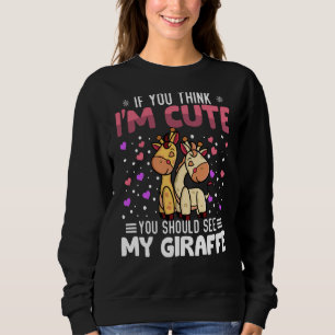 Giraffe Heart Valentine's Day Animal For Womens Ki Sweatshirt