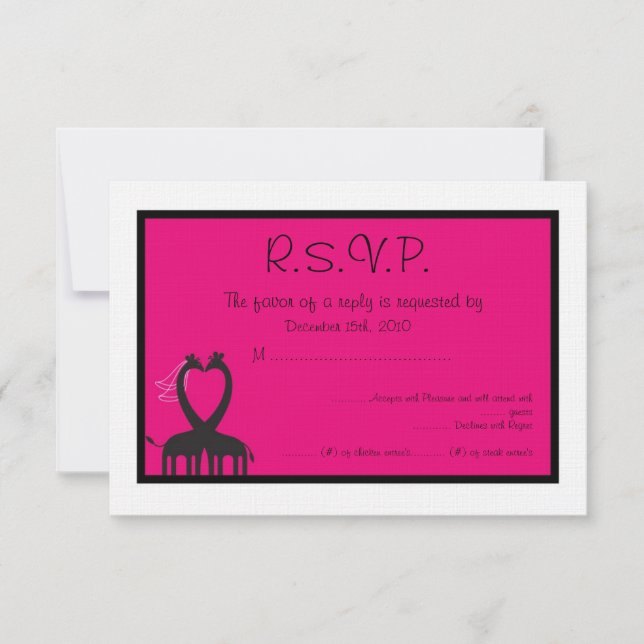 Giraffe Heart Wedding RSVP Invitation (Front)