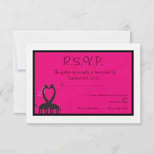 Giraffe Heart Wedding RSVP Invitation