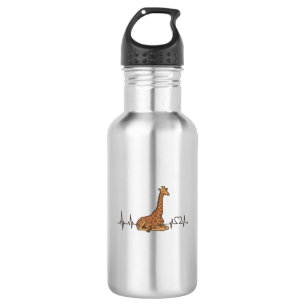 Giraffe Heartbeat Vintage Engraving Shirt Design_1 532 Ml Water Bottle