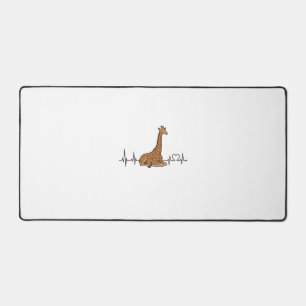 Giraffe Heartbeat Vintage Engraving Shirt Design_1 Desk Mat