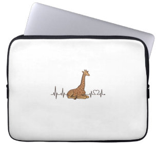 Giraffe Heartbeat Vintage Engraving Shirt Design_1 Laptop Sleeve