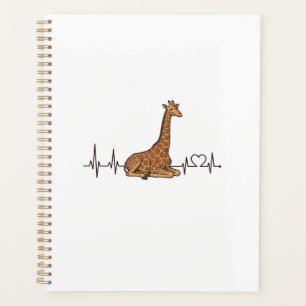 Giraffe Heartbeat Vintage Engraving Shirt Design_1 Planner