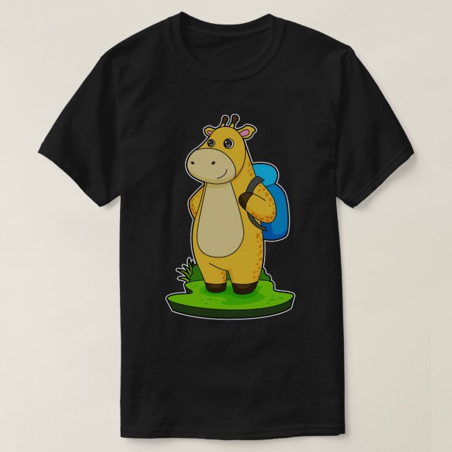 Giraffe Hiker Backpack T-Shirt (Design Front)