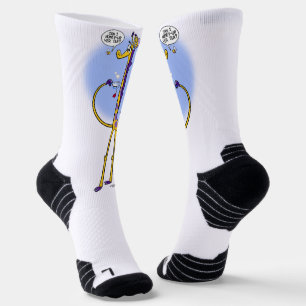GIRAFFE & HONEYBEE TEA by Jeff Willis Socks
