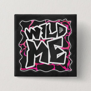 Giraffe Hot Pink and Black Print 15 Cm Square Badge
