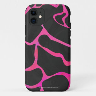 Giraffe Hot Pink and Black Print iPhone 11 Case