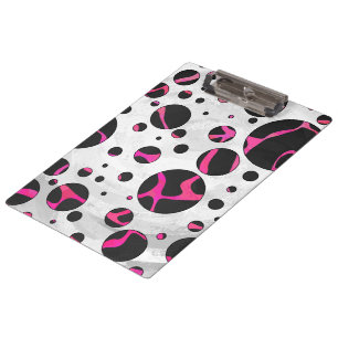 Giraffe Hot Pink and Black Print Clipboard