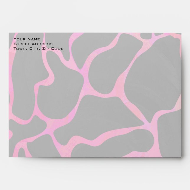 Giraffe Hot Pink and Black Print Envelopes (Front)
