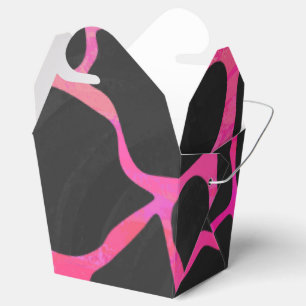 Giraffe Hot Pink and Black Print Favour Box