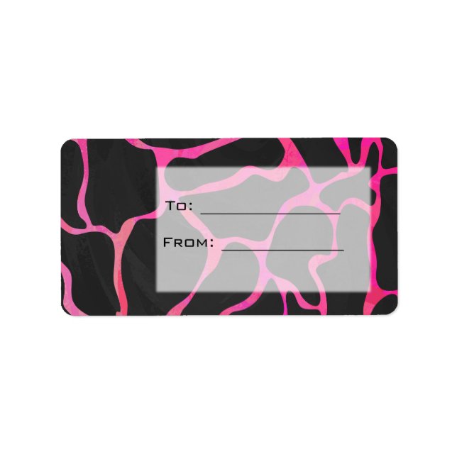 Giraffe Hot Pink and Black Print Label (Front)