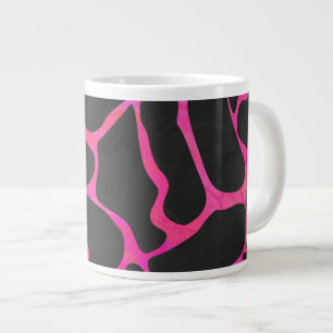 Giraffe Hot Pink and Black Print Large Coffee Mug