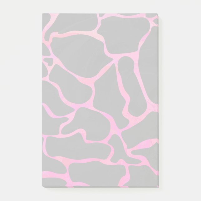 Giraffe Hot Pink and Black Print Post-it Notes (Front)