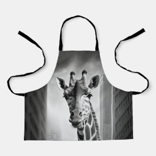Giraffe in a Cityscape Apron