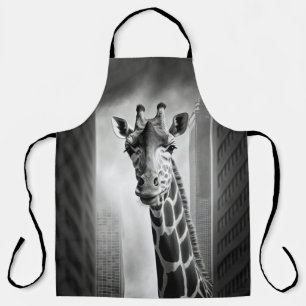 Giraffe in a Cityscape Apron