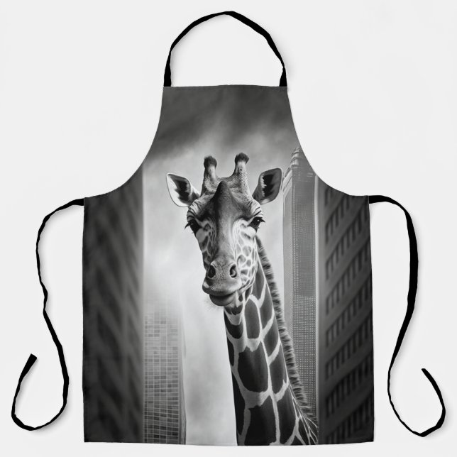 Giraffe in a Cityscape Apron (Front)