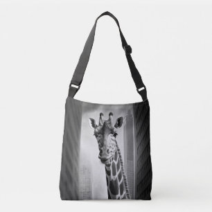 Giraffe in a Cityscape Crossbody Bag