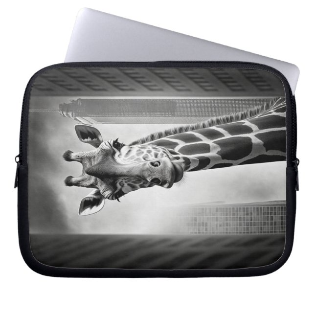 Giraffe in a Cityscape Laptop Sleeve (Front)
