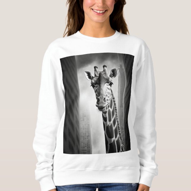 Giraffe in a Cityscape Sweatshirt (Front)