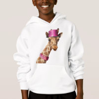 Giraffe in a sparkly pink hat
