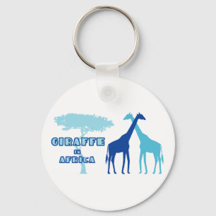 Giraffe in Africa (Blue) Key Ring