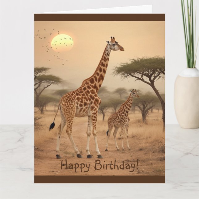 Giraffe in Africa Card (Front)