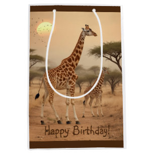 Giraffe in Africa Medium Gift Bag