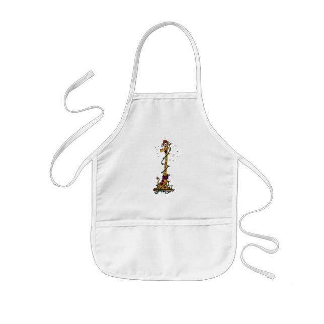 Giraffe in lights on sled kids apron (Front)