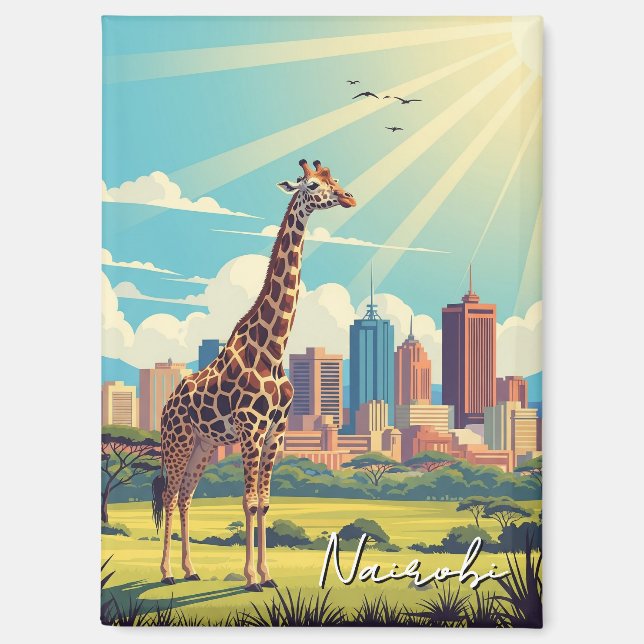 Giraffe in Nairobi Kenya Magnet (Front)