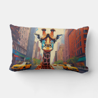 Giraffe in NYC  Lumbar Cushion