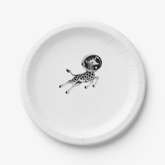 Giraffe in Space - Cool Astonomy Logo Essential T- Paper Plate