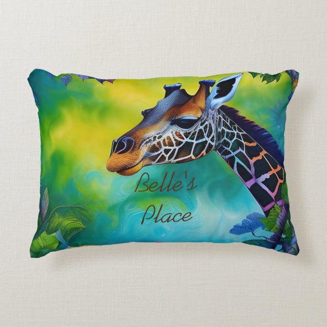 Giraffe in the trees  decorative cushion (Front)