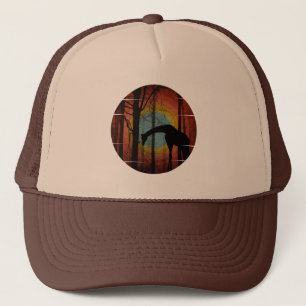 GIRAFFE IN THE WOODS FOREST TRUCKER HAT