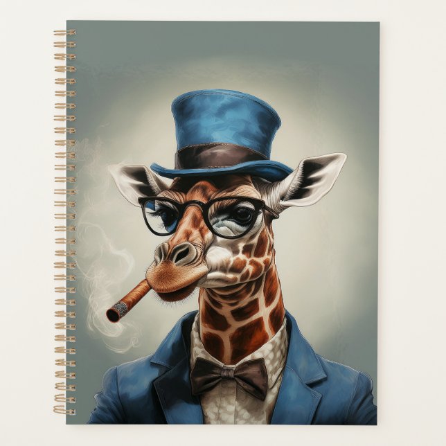 Giraffe in top hat and jacket planner (Front)