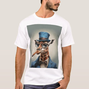 Giraffe in top hat with cigar