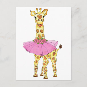 Giraffe in Tutu Postcard