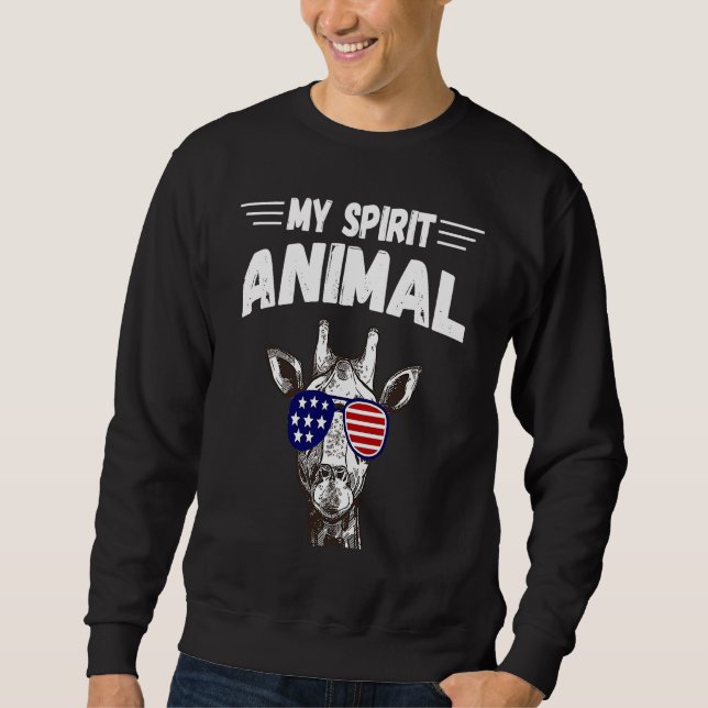 Giraffe Is My Spirit Animal Giraffe  Dress Giraffe Sweatshirt (Front)