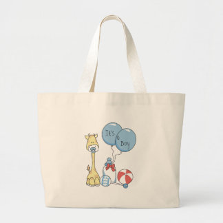 Giraffe It's a Boy Large Tote Bag
