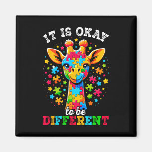 Giraffe It's Ok To Be Different Autism Awareness Magnet