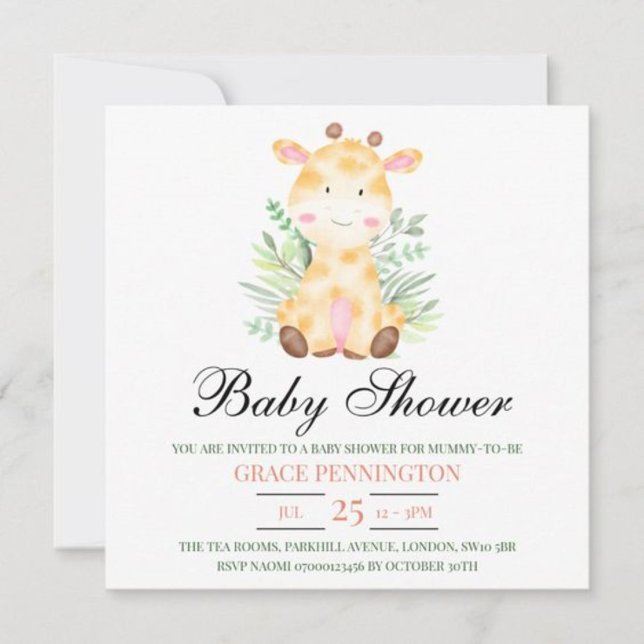 Giraffe Jungle Baby Shower Invite (Creator Uploaded)