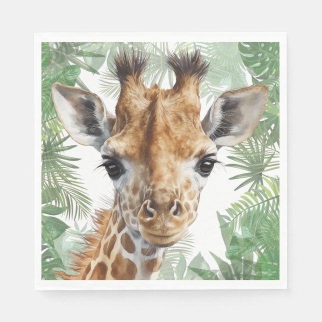 Giraffe Jungle Background  Napkin (Front)