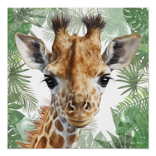 Giraffe Jungle Background  Poster (Front)