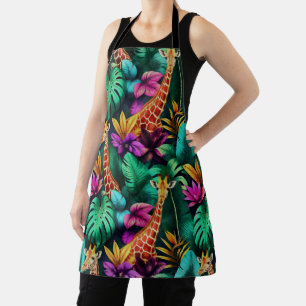 Giraffe Jungle Dreams Seamless Surface Pattern Apron
