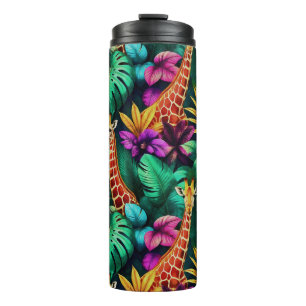 Giraffe Jungle Dreams Seamless Surface Pattern Thermal Tumbler