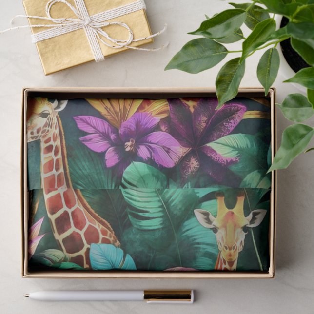Giraffe Jungle Dreams Seamless Surface Pattern Tissue Paper (Gift)