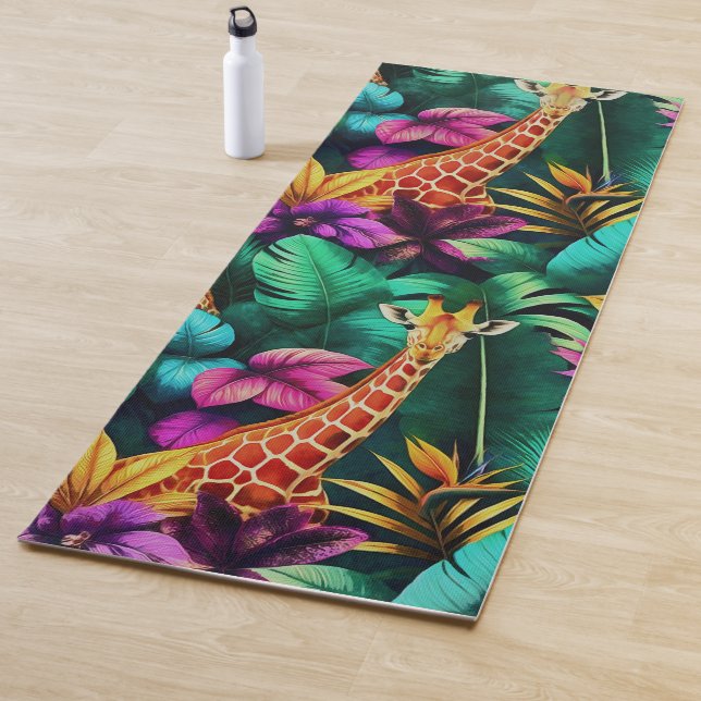 Giraffe Jungle Dreams Seamless Surface Pattern Yoga Mat (In Situ)