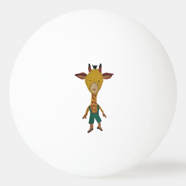 Giraffe Jungle Friends Baby Animal Water Colour Ping Pong Ball (Front)