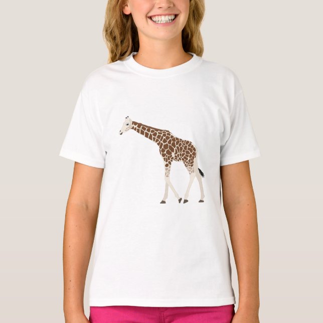 Giraffe Jungle Safari Animal T-Shirt (Front)