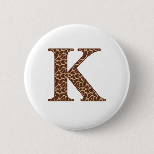 Giraffe K 6 Cm Round Badge (Front)